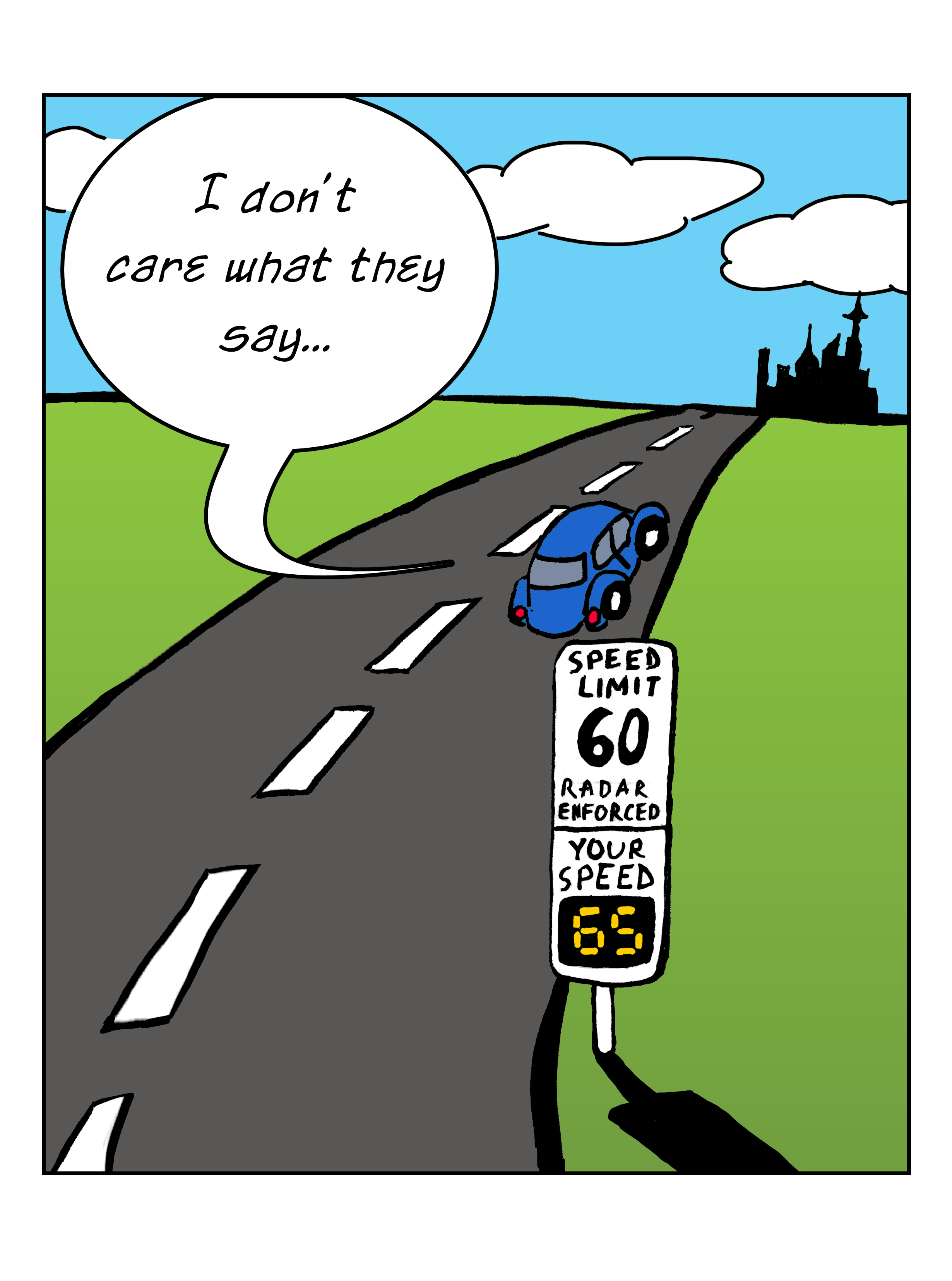 Speed Limit - Panel 2 - Sebastian ignores the rumors of Hero City