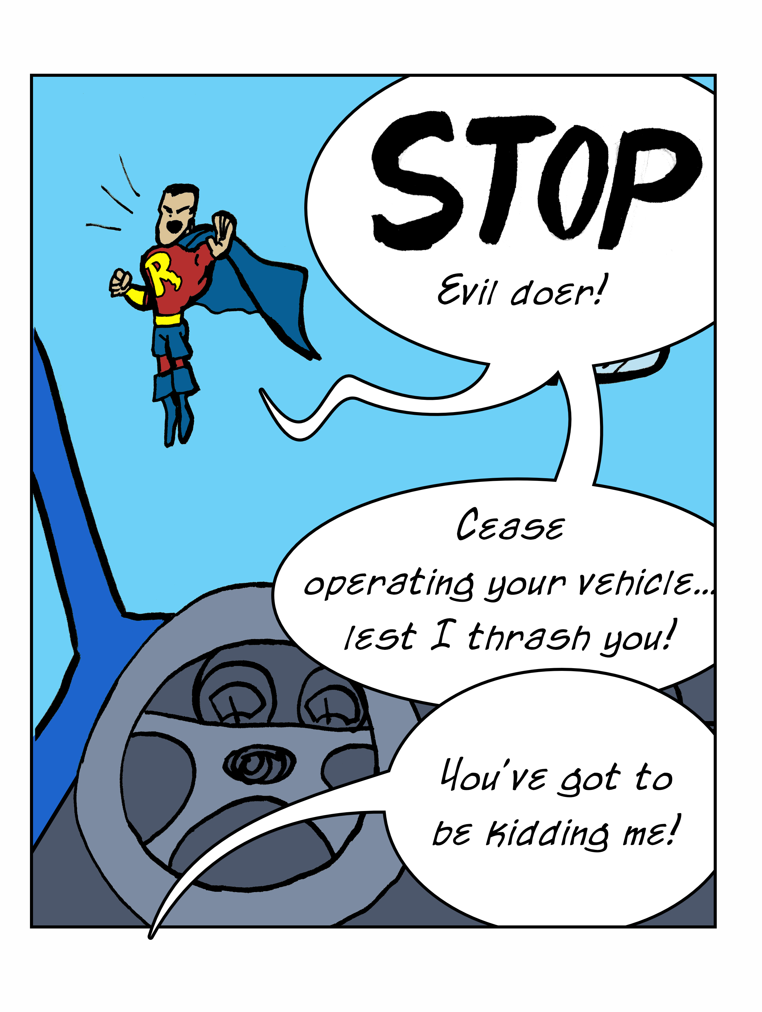 Speed Limit - Panel 4 - Enter Captain Rightous, champion of inane justice