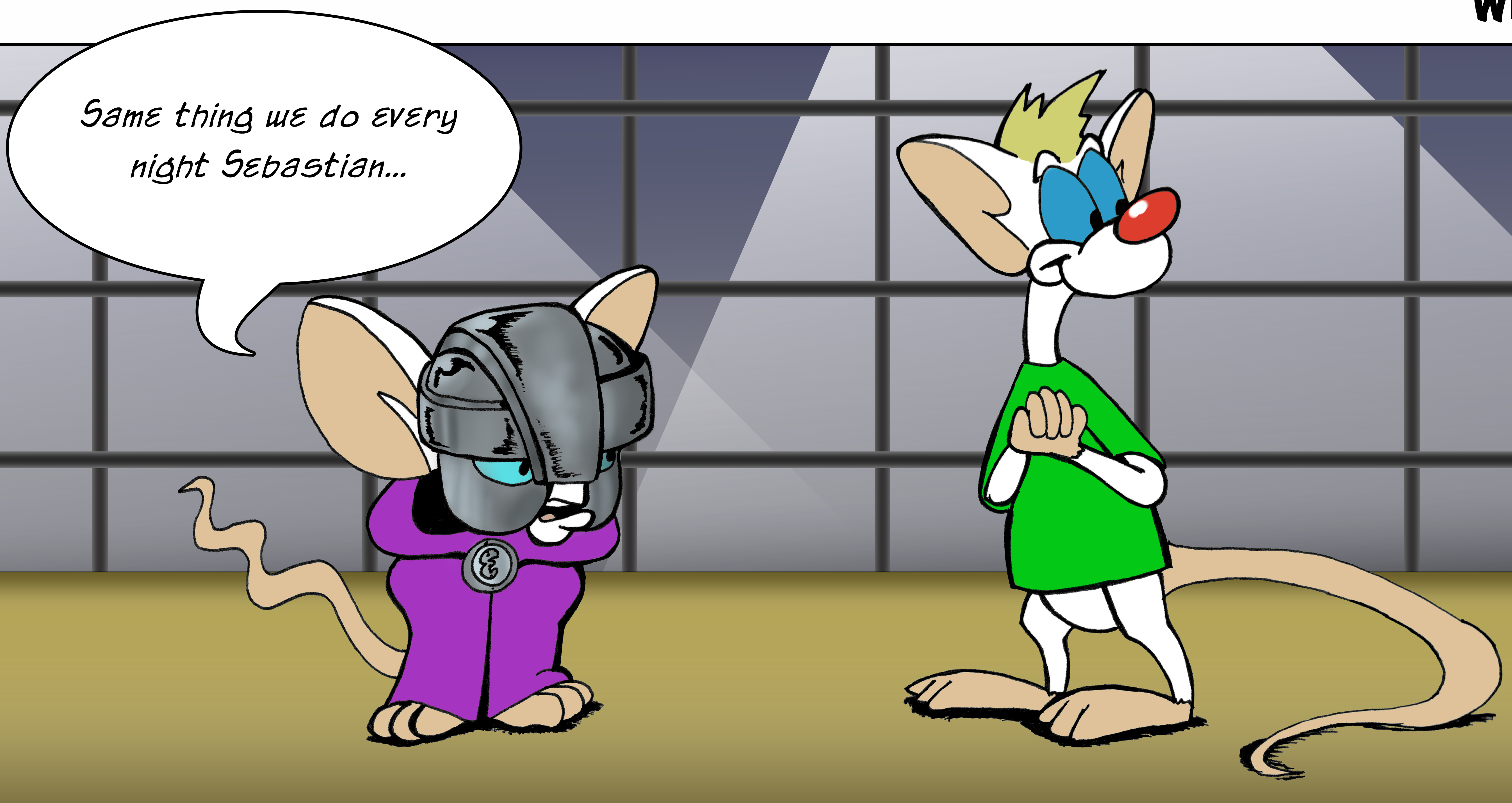 Doctor Entropy and Sebastian as Pinky and the Brain from Animaniacs